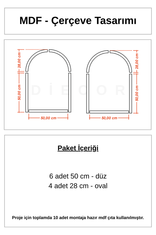 Modern Dekoratif Oval Ahşap Duvar Paneli Seti – Kendin Yap Modern Çerçeve Kiti
