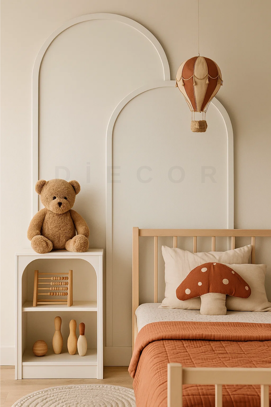 Modern Dekoratif Oval Ahşap Duvar Paneli Seti – Kendin Yap Modern Çerçeve Kiti