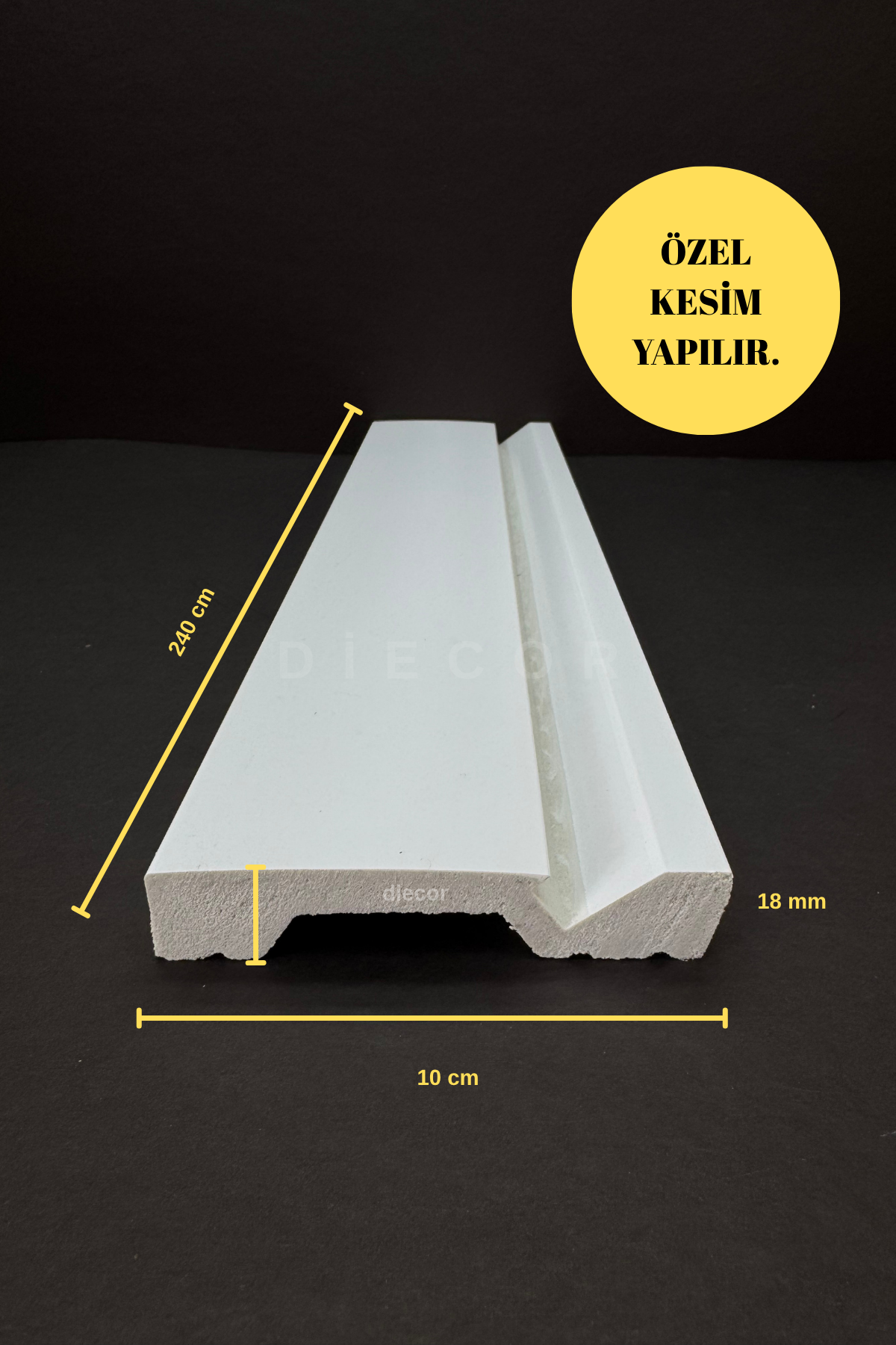 Led Döşenebilir Dekoratif Boyanabilir 1 Adet 10 cm Polistren Süpürgelik