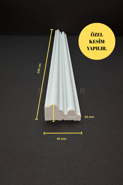 Dekoratif Boyanabilir 1 Adet 4 cm Polistren Duvar Çıtası