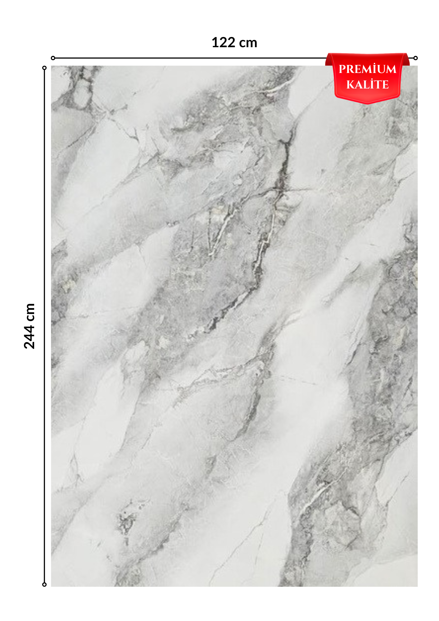 Premium Kalite Mermer Desenli PVC Panel 122x244 Cm Suya Dayanıklı Banyo, Mutfak Ve Zemin Kaplama