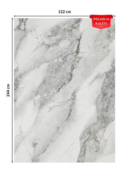 Premium Kalite Mermer Desenli PVC Panel 122x244 Cm Suya Dayanıklı Banyo, Mutfak Ve Zemin Kaplama
