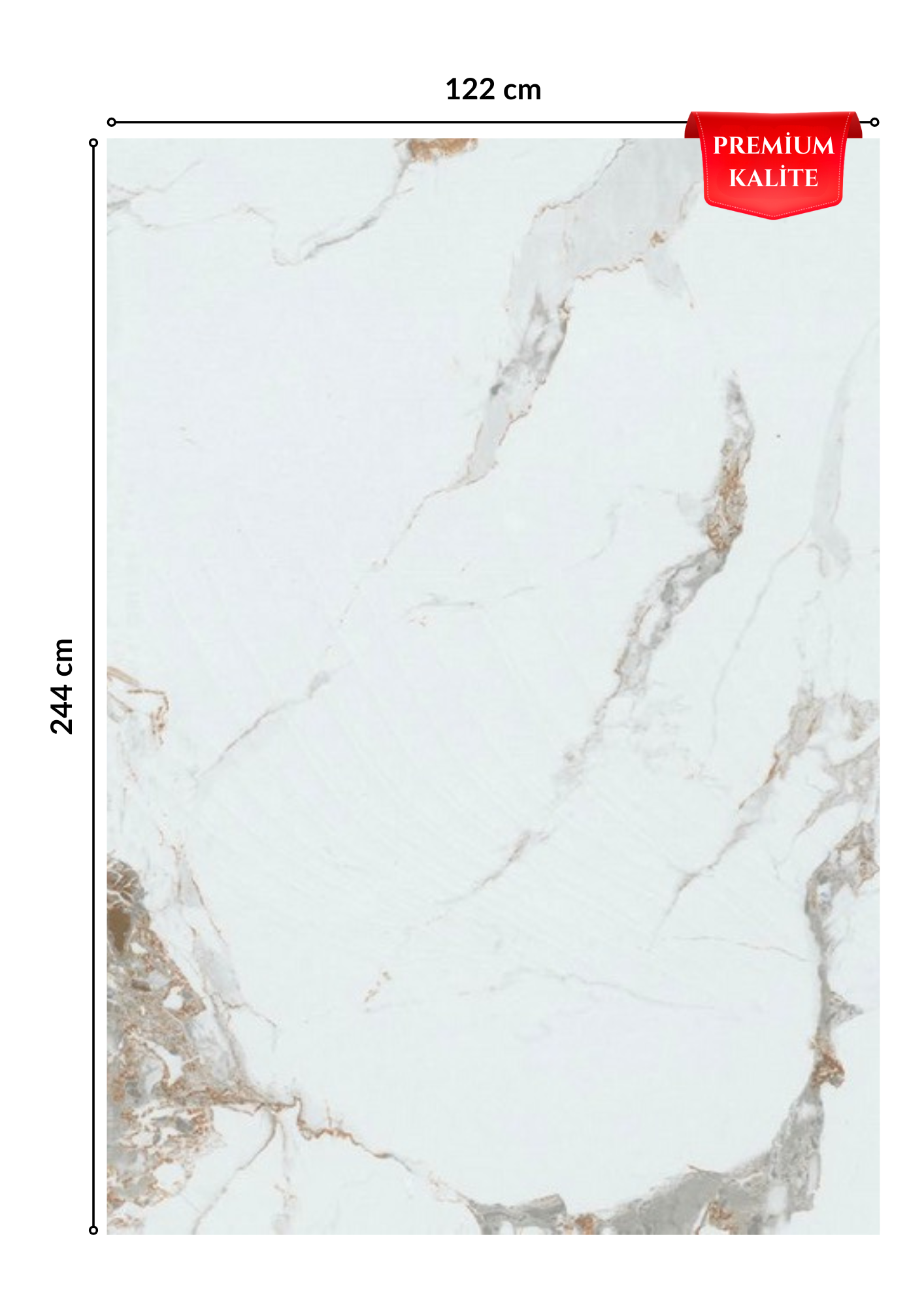 Premium Kalite Mermer Desenli PVC Panel 122x244 Cm Suya Dayanıklı Banyo, Mutfak Ve Zemin Kaplama