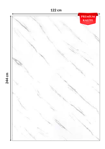 Premium Kalite Mermer Desenli PVC Panel 122x244 Cm Suya Dayanıklı Banyo, Mutfak Ve Zemin Kaplama