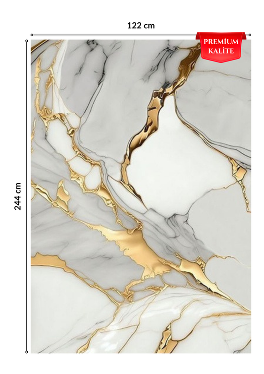 Premium Kalite Mermer Desenli PVC Panel 122x244 Cm Suya Dayanıklı Banyo, Mutfak Ve Zemin Kaplama