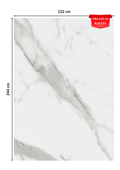 Premium Kalite Mermer Desenli PVC Panel 122x244 Cm Suya Dayanıklı Banyo, Mutfak Ve Zemin Kaplama