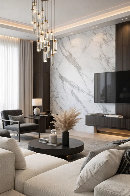 Premium Kalite Mermer Desenli PVC Panel 122x244 Cm Suya Dayanıklı Banyo, Mutfak Ve Zemin Kaplama