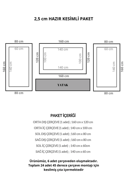Dekoratif Boyanabilir Montaja Hazır 2,5cm Eşsiz Ve Büyüleyici Yatak Başlığı Duvar Çıtası Tasarımı