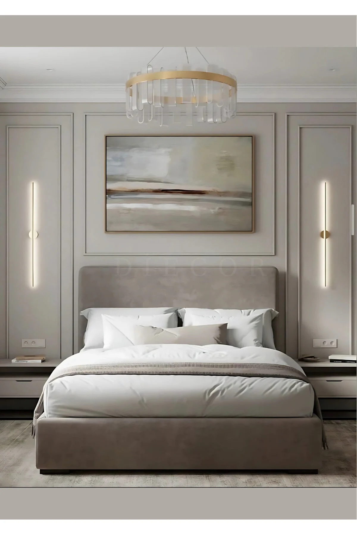 Dekoratif Boyanabilir Montaja Hazır 2,5cm Eşsiz Ve Büyüleyici Yatak Başlığı Duvar Çıtası Tasarımı