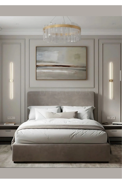 Dekoratif Boyanabilir Montaja Hazır 2,5cm Eşsiz Ve Büyüleyici Yatak Başlığı Duvar Çıtası Tasarımı