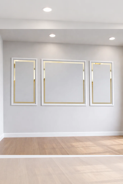 Dekoratif Boyanabilir Duvar Çıtası & GOLD Ayna Pleksi Hazır Kesimli 6 Adet Çerçeve Paketi