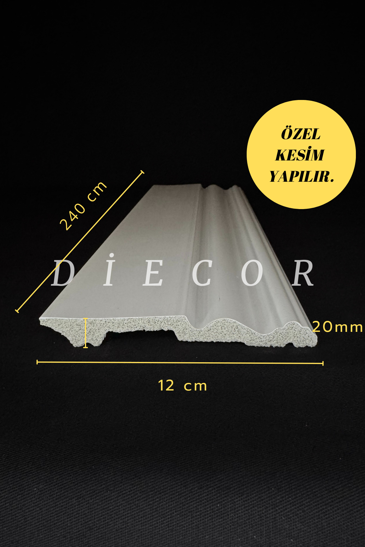 Dekoratif Boyanabilir 1 Adet 11,5 Cm Polistren Süpürgelik