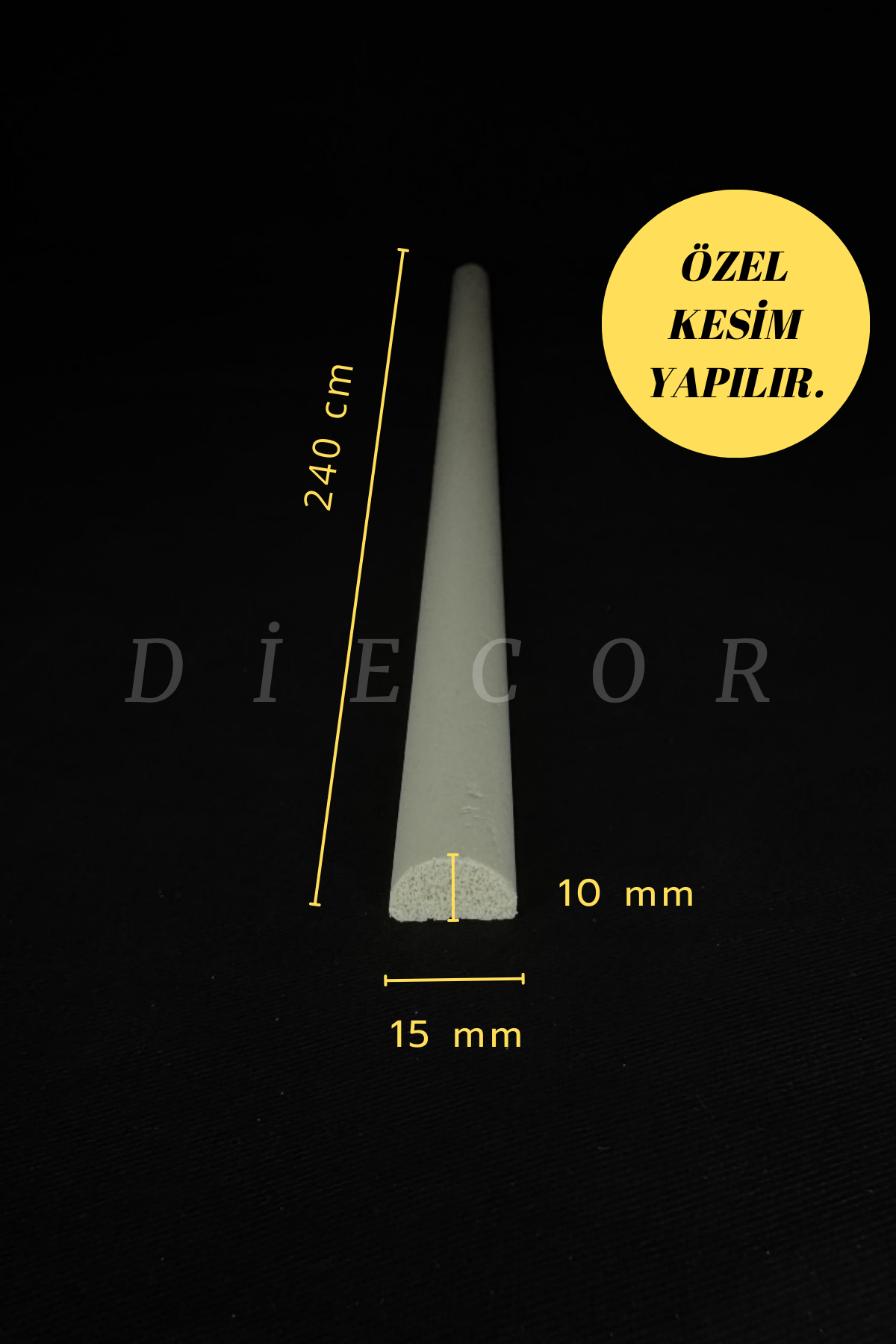 Dekoratif Boyanabilir 1 Adet 1.5 cm Polistren Duvar Çıtası