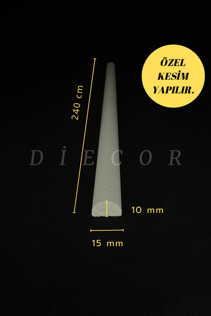 Dekoratif Boyanabilir 1 Adet 1.5 cm Polistren Duvar Çıtası