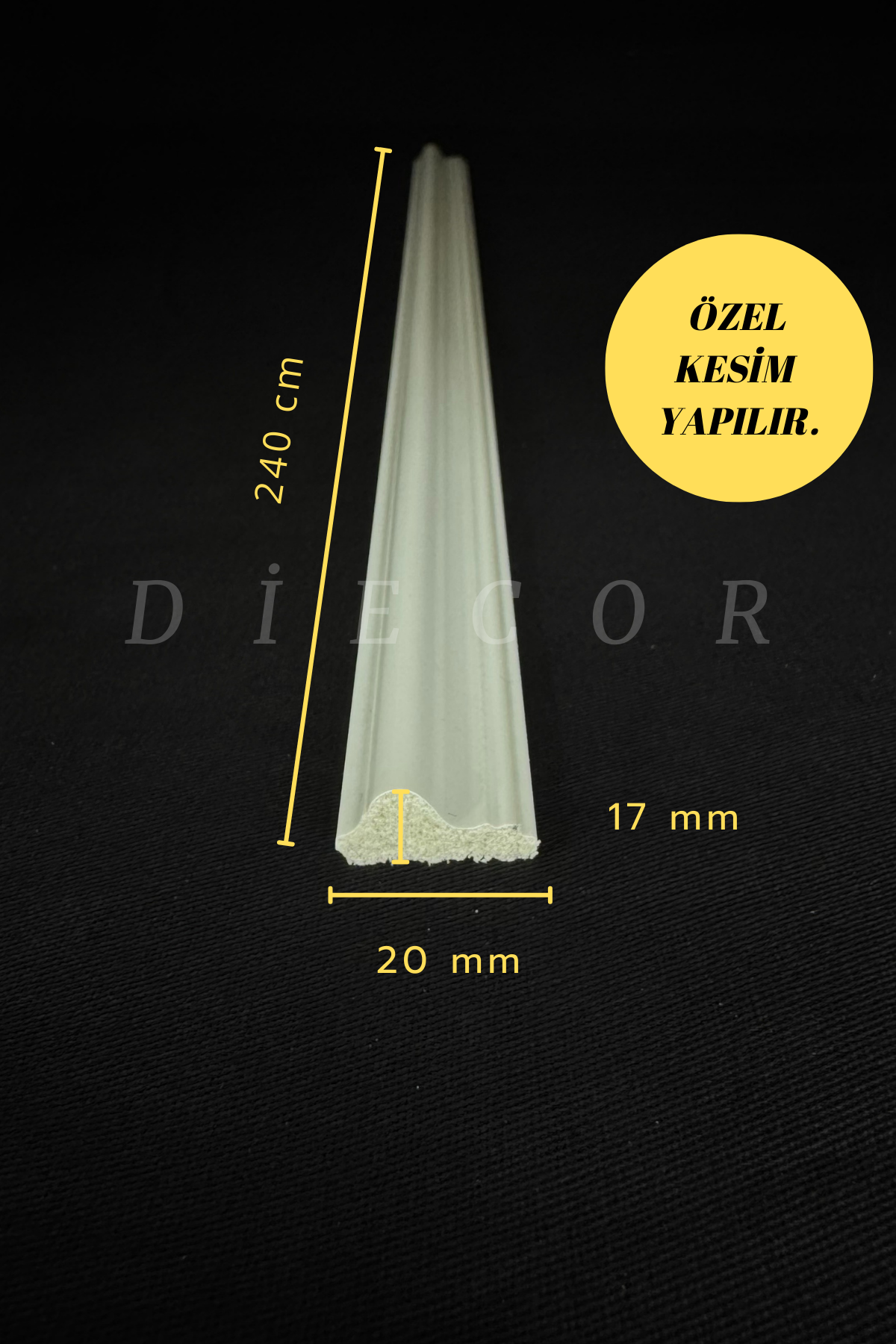 Dekoratif Boyanabilir 1 Adet 2 cm Polistren Duvar Çıtası