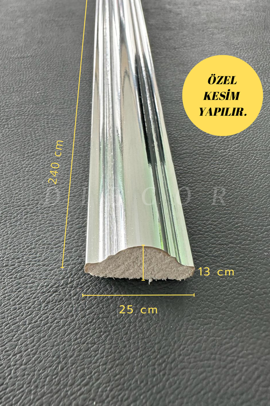 Dekoratif Polistren 1 Adet Gümüş 2,5 Cm Duvar Çıtası