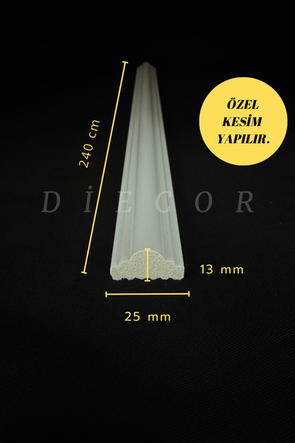 Dekoratif Boyanabilir 1 Adet 2.5 cm Polistren Duvar Çıtası