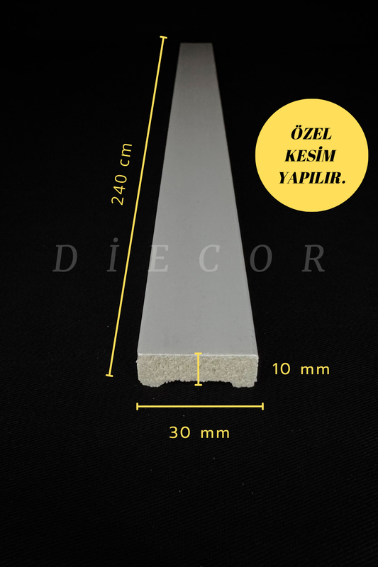 Dekoratif Boyanabilir 1 Adet 3 cm Polistren Duvar Çıtası