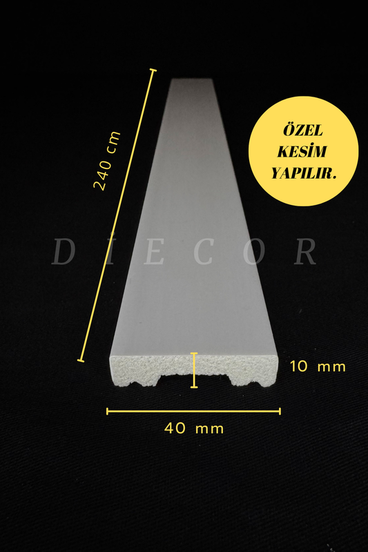 Dekoratif Boyanabilir 1 Adet 4 cm Polistren Duvar Çıtası
