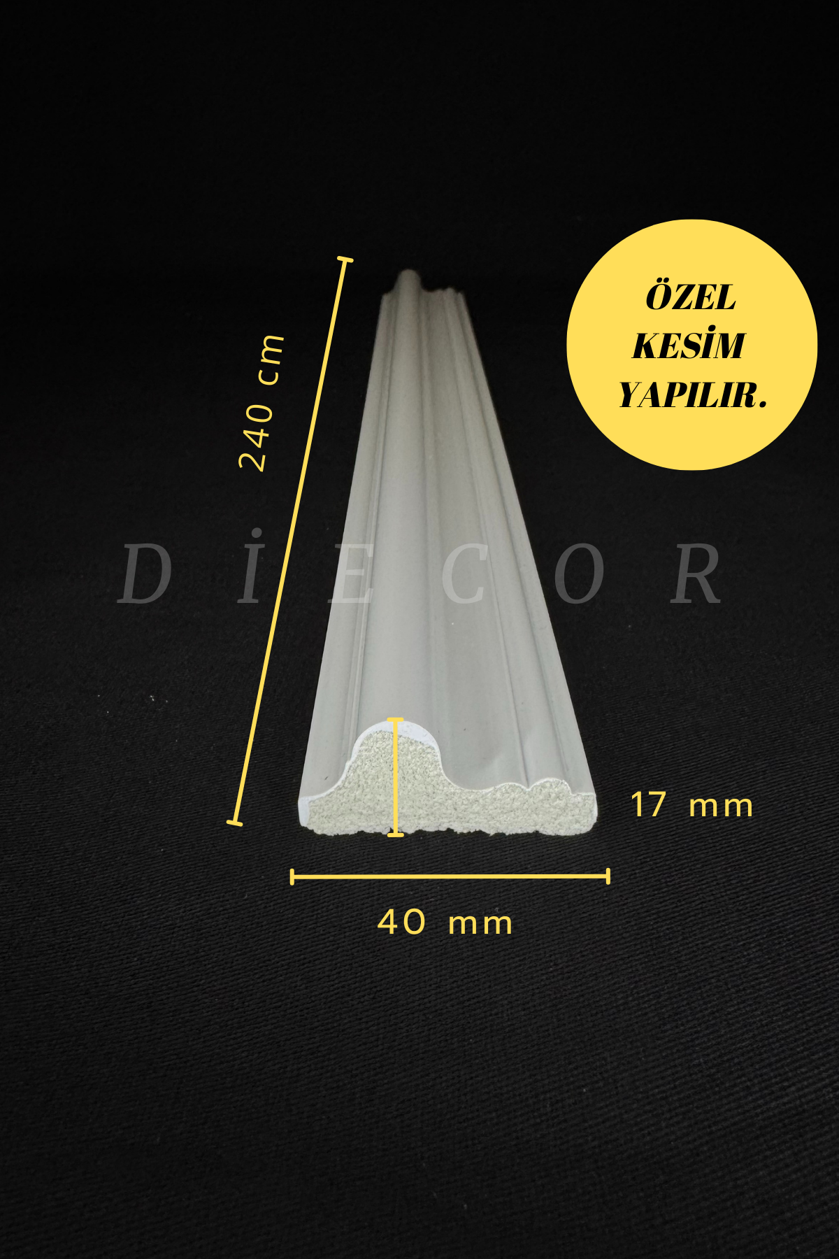 Dekoratif Boyanabilir 1 Adet 4 cm Polistren Duvar Çıtası