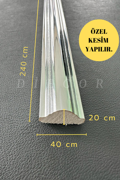 Dekoratif Polistren 1 Adet Gümüş 4 Cm Duvar Çıtası