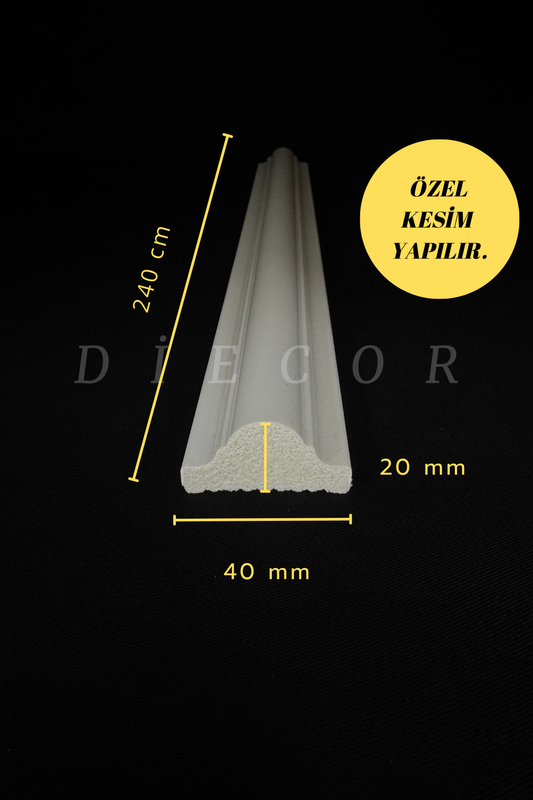 Dekoratif Boyanabilir 1 Adet 4 cm Polistren Duvar Çıtası