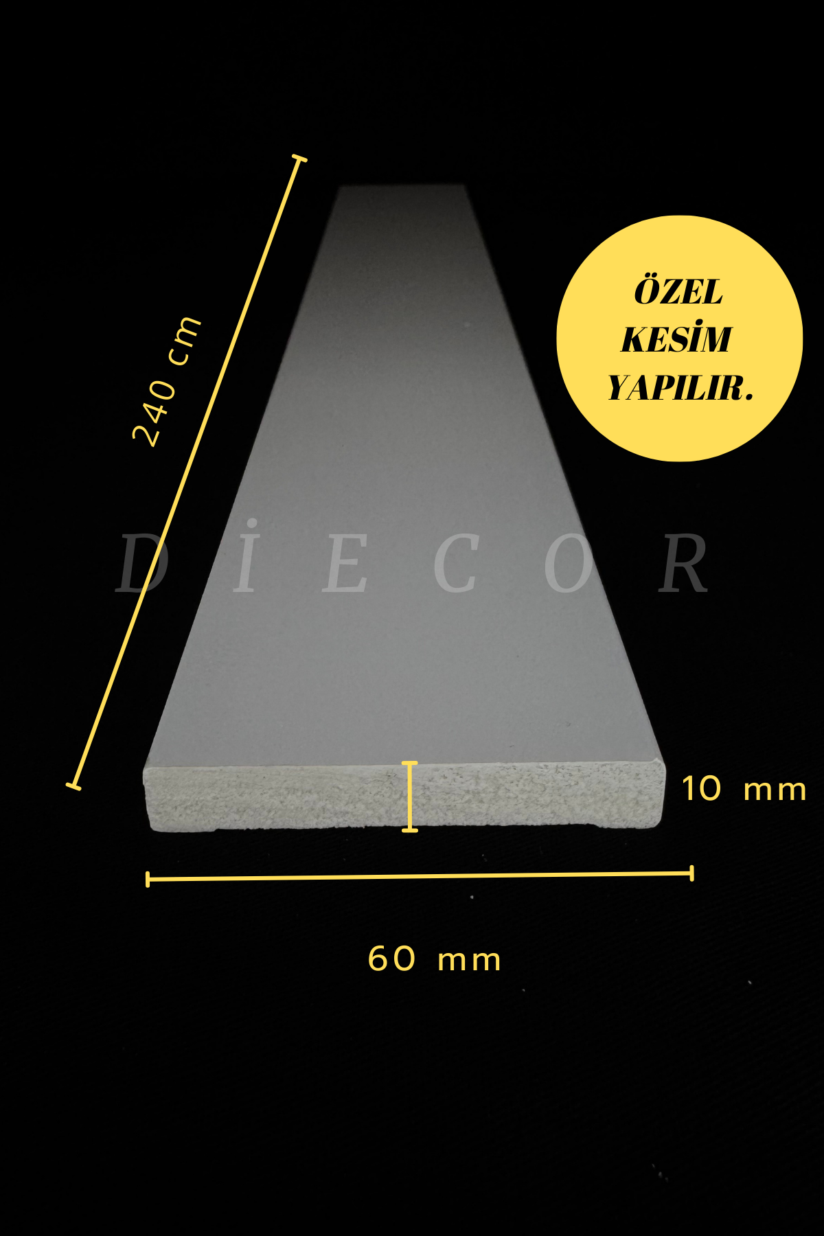 Dekoratif Boyanabilir 1 Adet 6 cm Polistren Duvar Çıtası