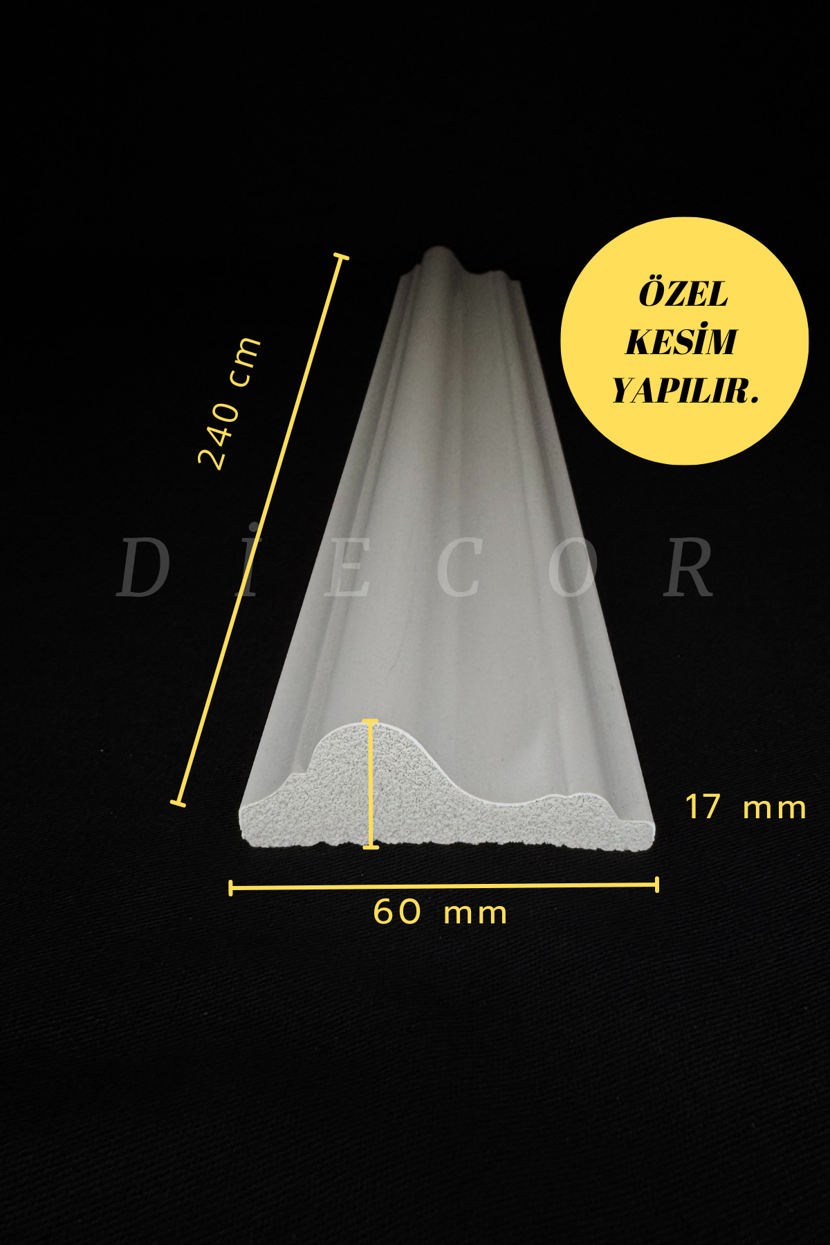 Dekoratif Boyanabilir 1 Adet 6 cm Polistren Duvar Çıtası