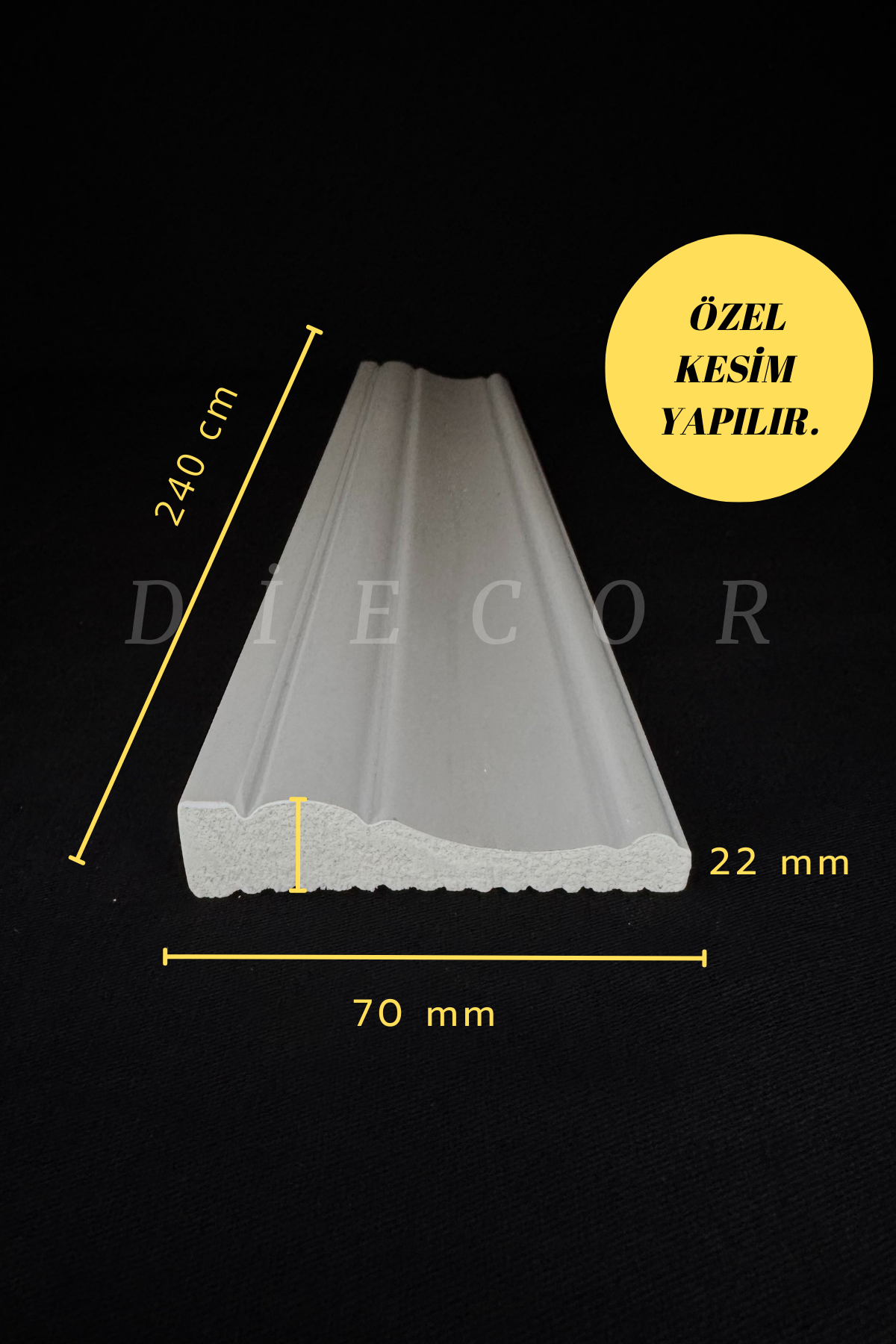 Dekoratif Boyanabilir 1 Adet 7 Cm Polistren Süpürgelik