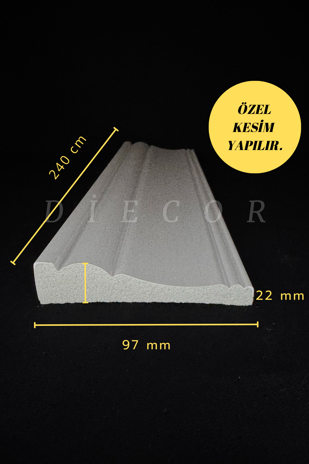 Dekoratif Boyanabilir 1 Adet 9,7 Cm Polistren Süpürgelik