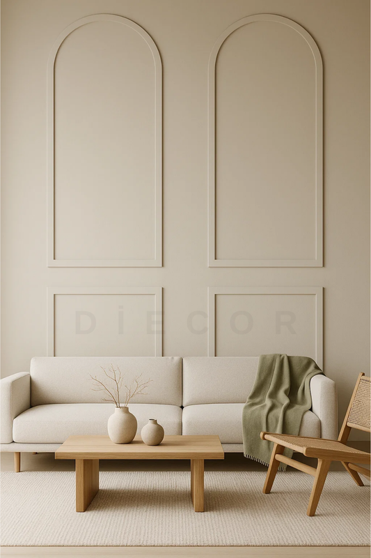 Modern Dekoratif Oval Ahşap Duvar Paneli Seti – Kendin Yap Modern Çerçeve Kiti