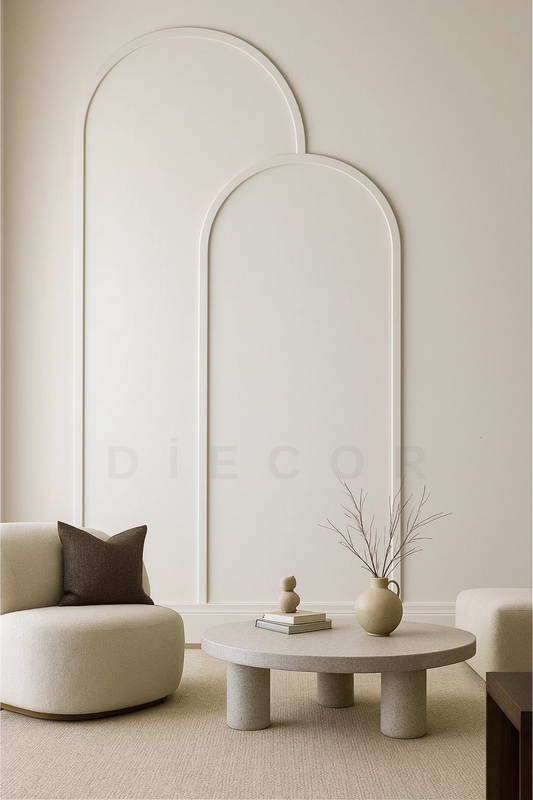 Modern Dekoratif Oval Ahşap Duvar Paneli Seti – Kendin Yap Modern Çerçeve Kiti