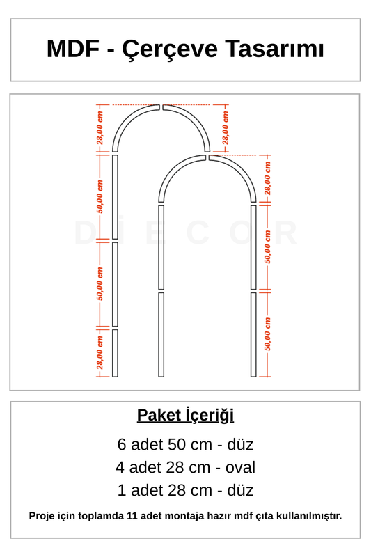 Modern Dekoratif Oval Ahşap Duvar Paneli Seti – Kendin Yap Modern Çerçeve Kiti