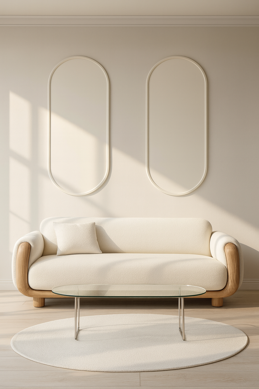 Modern Dekoratif Oval Ahşap Duvar Paneli Seti – Kendin Yap Modern Çerçeve Kiti