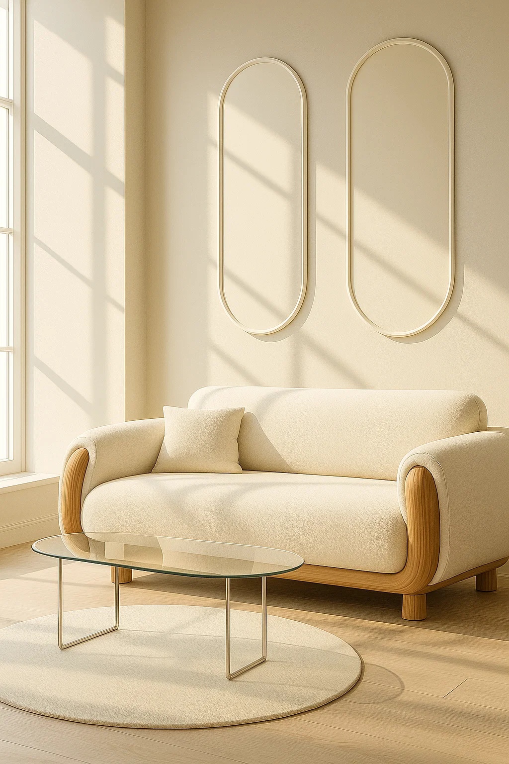 Modern Dekoratif Oval Ahşap Duvar Paneli Seti – Kendin Yap Modern Çerçeve Kiti