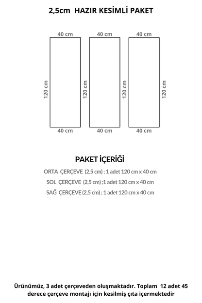 Dekoratif Boyanabilir Montaja Hazır 2,5 cm Duvar Çıtası Salon Tasarımı