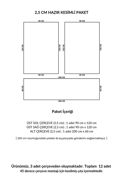 Dekoratif Boyanabilir Montaja Hazır 2.5cm Etkileyici Duvar Çıtası Tasarımı