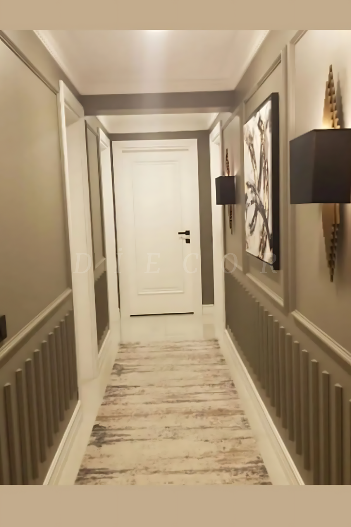 Dekoratif Boyanabilir Montaja Hazır 2,5cm Duvar Çıtası Koridor Tasarımı