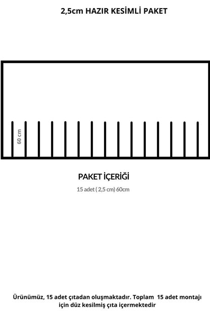 Dekoratif Boyanabilir Montaja Hazır 2,5cm Duvar Çıtası Koridor Tasarımı