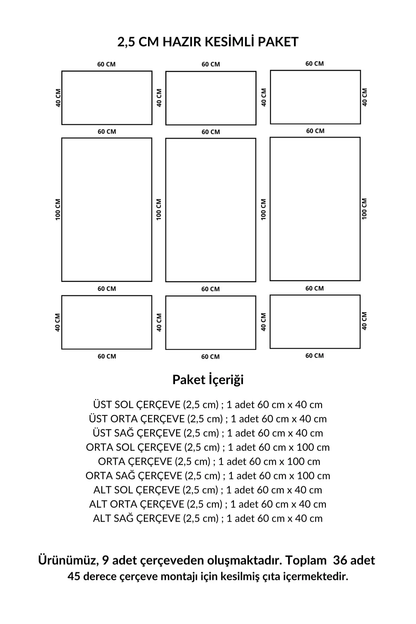 Dekoratif Boyanabilir Montaja Hazır 2,5cm Modern ve Eşsiz Duvar Çıtası Tasarımı