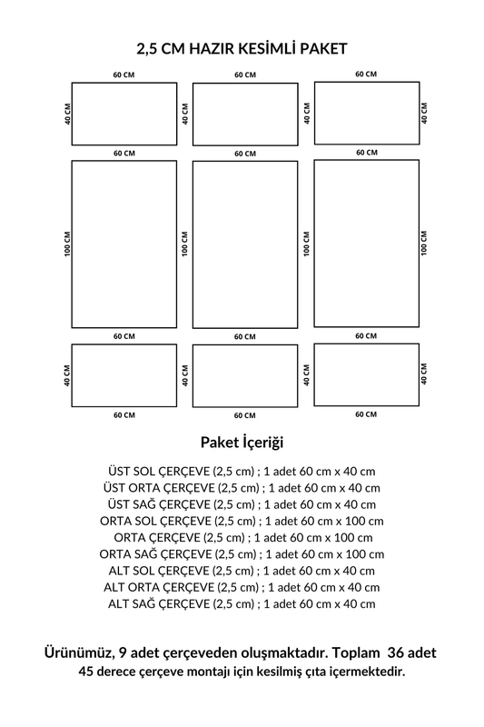 Dekoratif Boyanabilir Montaja Hazır 2,5cm Modern ve Eşsiz Duvar Çıtası Tasarımı