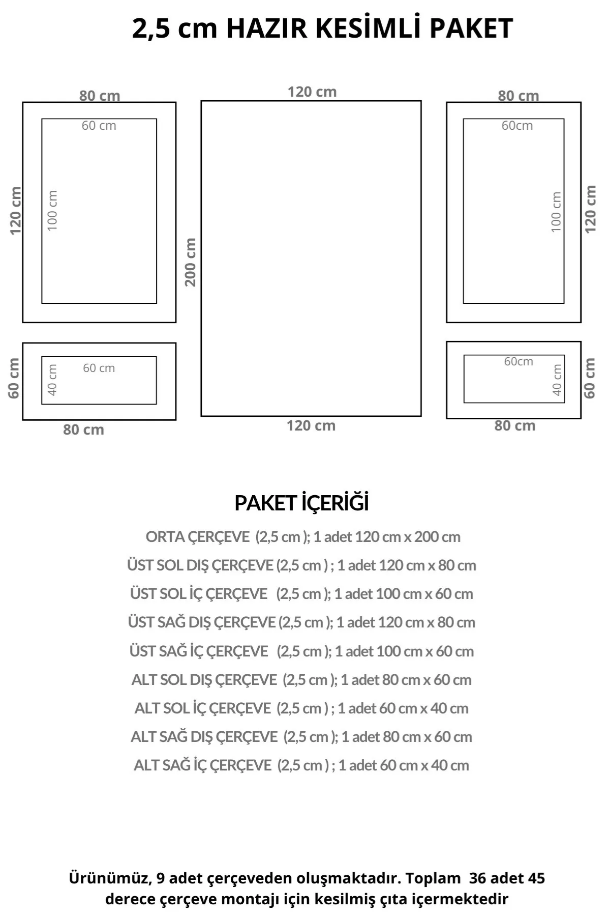 Boyanabilir Dekoratif Modern Hazır Kesim 2.5 cm Duvar Çıtası