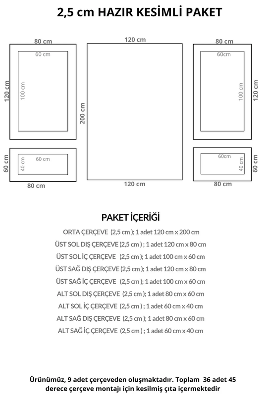 Boyanabilir Dekoratif Modern Hazır Kesim 2.5 cm Duvar Çıtası
