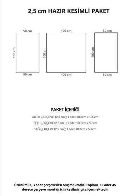 Dekoratif Boyanabilir Montaja Hazır 2,5cm Modern ve Şık Duvar Çıtası Tasarımı