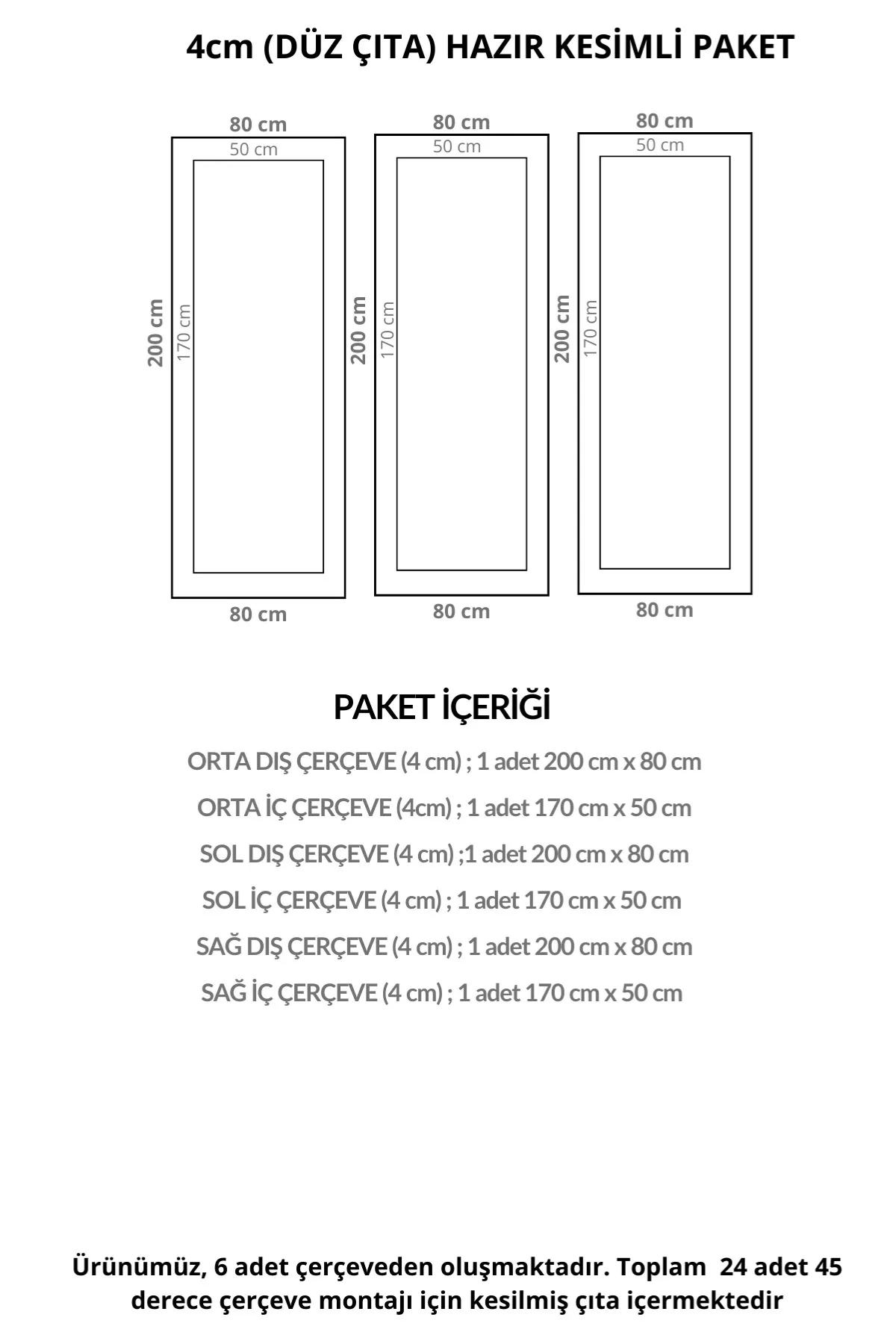 Dekoratif Boyanabilir Montaja Hazır 4 cm Modern Duvar Çıtası Tasarımı