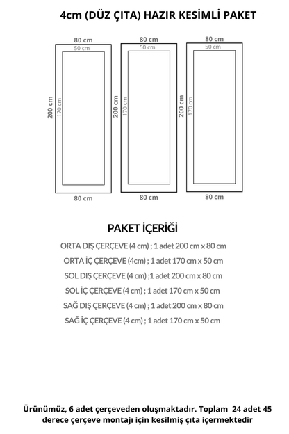 Dekoratif Boyanabilir Montaja Hazır 4 cm Modern Duvar Çıtası Tasarımı