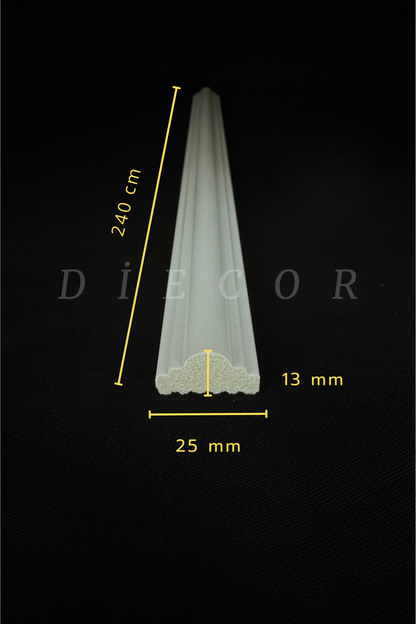Dekoratif Boyanabilir Montaja Hazır 2.5cm Duvar Çıtası Sade Duvar Dekorasyonu